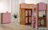 Verona Highsleeper Set with 3+2 Drawer Chest of Drawers | Pink